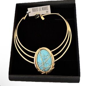 Robert Lee Morris Soho Gold  and Turquoise Necklace NWT